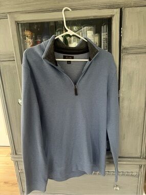 Light Blue Quarter-Zip Men’s Sweater